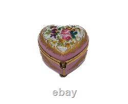 Limoges Heart Shaped Porcelain Trinket Box
