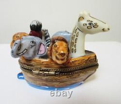 Limoges Hinged Porcelain Trinket Box Noah's Ark