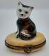 Limoges Kitten Trinket Box -porcelain Hand Painted In France Cat Signed