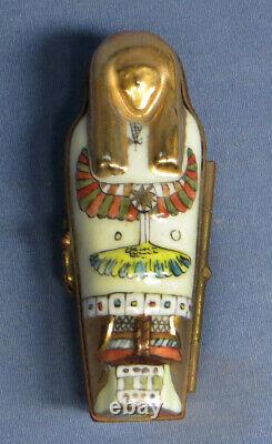 Limoges King Tut Egyptian Mummy in Sarcophagus Trinket Box EXC