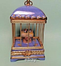 Limoges LOVE BIRDS Parry Vielle PV Pein Main France Vintage Trinket Box