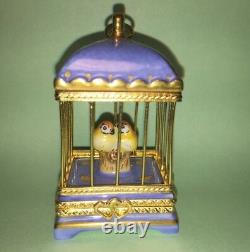 Limoges LOVE BIRDS Parry Vielle PV Pein Main France Vintage Trinket Box