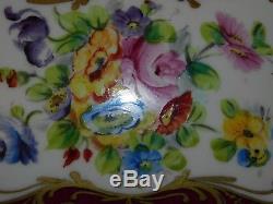 Limoges Le Tallec Porcelain & Gilt Trinket Box Handpainted Flowers Signed Base