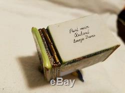Limoges Mailbox with Letter Wisteria Bird Rochard Trinket Box France Peint Main