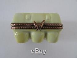 Limoges Marque Deposse Peint La Mein France Easter Egg Carton Trinket Box