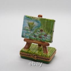 Limoges Monet Limited Edition Painting with Easel Peint Main Trinket Box