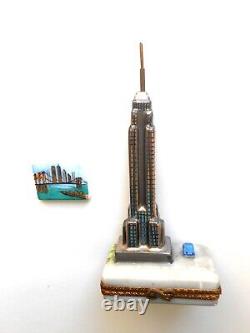 Limoges New Empire State Building Porcelain Trinket Box Peint Main France $465