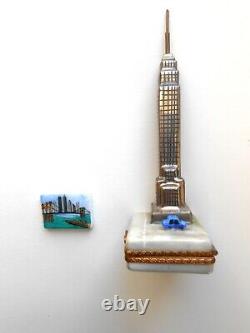 Limoges New Empire State Building Porcelain Trinket Box Peint Main France $465