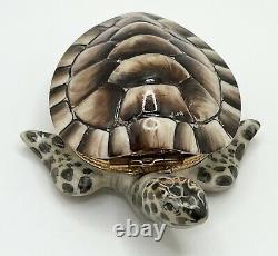 Limoges No. 6/750 RARE Richard Peint Main Limoges SEA TURTLE With BABY