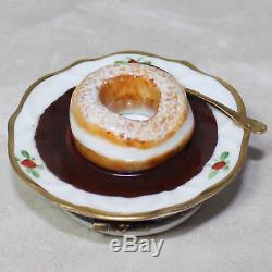Limoges P. H. Peint Main Marque Deposee Food Doughnut Donut Porcelain Trinket Box