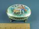 Limoges Painted Oval Covered Porcelain Box Vanity-dresser Footed France