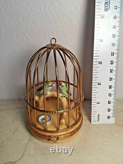 Limoges Parrots in Bird Cage ARTORIA #1005 Peint main RARE Vintage Box