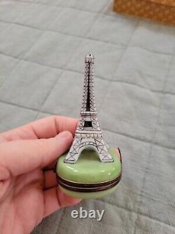 Limoges Peint Eximious Trinket Box Paris Eiffel Tower