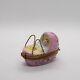 Limoges Peint Main Baby Cradle Basket Trinket Box