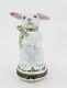 Limoges Peint Main Bunny Trinket Box 3.25 Tall Made In France