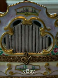 Limoges Peint Main Chanille Calliope Organ Music Trinket Boxrare