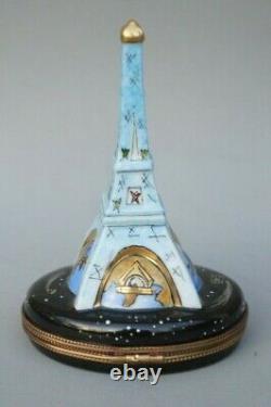 Limoges Peint Main France Eiffel Tower Millennium 2000 Trinket Box