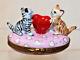 Limoges Peint Main France Sweetheart Valentine Love Kittens Trinket Box Rare