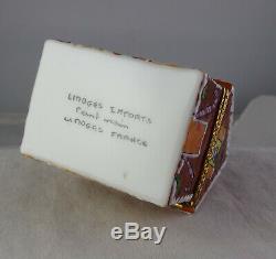 Limoges Peint Main Gingerbread House Enamel Trinket Box