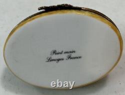 Limoges Peint Main Hinged Trinket Box Train Tunnel Track Village Pebbled Stones