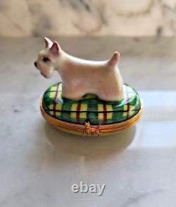 Limoges Peint Main Pierre Arquie France Westie Trinket Box Limited Edition