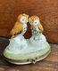 Limoges Peint Main Porcelain Trinket Box With Two Owls France