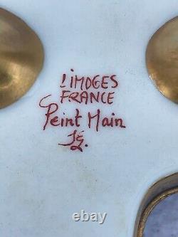 Limoges Peint Main Trinket Box Piano Gild Etching Floral Paint Mint