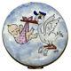 Limoges Peint Main Trinket Box Stork + New Baby Girl Ltd Edition 2 Of 250