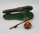 Limoges Peint Main Wood Violin In Porcelain Trinket Box With Bow Metal Strings