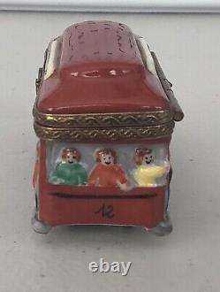 Limoges Peint Main/e. G. Versailles Trolley Trinket Box