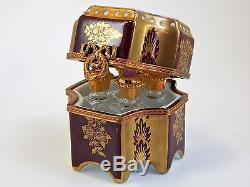 Limoges Perfume Casket, Mini Jeweled Bottles -Cathedral in France, Parry Vielle