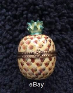 Limoges Pineapple Trinket Box Hand-Painted Porcelain