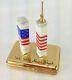 Limoges Porcelain Box New York Twin Towers Usa Flag September 11 Signed 23/750