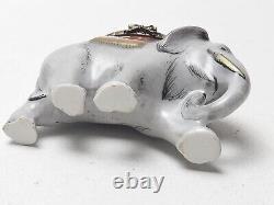 Limoges Porcelain Elephant Trinket Box Parry Vielle PV France Peint Mein, Hinged