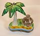 Limoges Porcelain Palm Tree With Hut Trinket Box Limited Edition No 206/300
