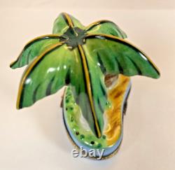 Limoges Porcelain Palm Tree with Hut Trinket Box Limited Edition No 206/300