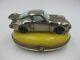 Limoges Porcelain Porsche Trinket Box Car Peint Main