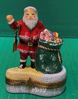 Limoges RAP Santa w Toy Sack Trinket Box