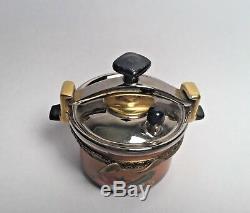 Limoges ROCHARD Chef Cook Pressure Pot Peint Main France Rare Trinket Box