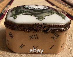 Limoges Rare Porcelain Marshall Fields State Street Clock Trinket Box