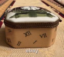 Limoges Rare Porcelain Marshall Fields State Street Clock Trinket Box