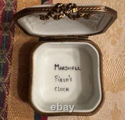 Limoges Rare Porcelain Marshall Fields State Street Clock Trinket Box