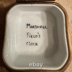 Limoges Rare Porcelain Marshall Fields State Street Clock Trinket Box