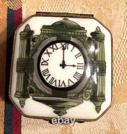 Limoges Rare Porcelain Marshall Fields State Street Clock Trinket Box