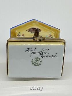Limoges Rochard Birdhouse Peint Main Porcelain Trinket Box