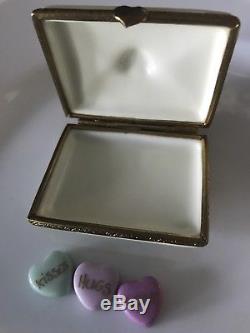 Limoges Rochard Envelope Love Letter Trinket Box Hearts For You Valentine