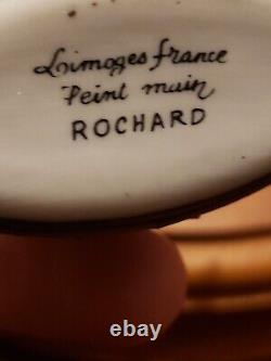 Limoges Rochard FROG riding SNAIL Peint Main France Trinket Box