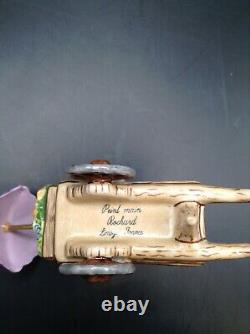 Limoges Rochard Flower Cart Trinket Box