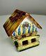 Limoges Rochard Hand Painted Birdhouse Withbalcony, Nest & Bird Trinket Box