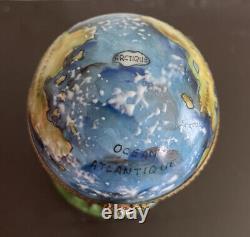 Limoges Rochard Trinket Box Lion World Globe Planet